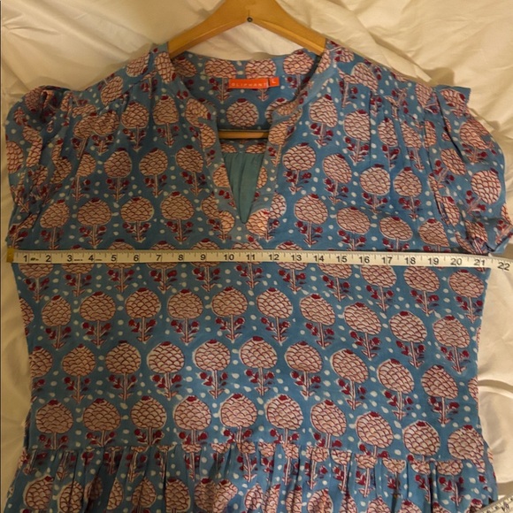 Oliphant Blue Top with Red Floral Design - Picture 8 of 8